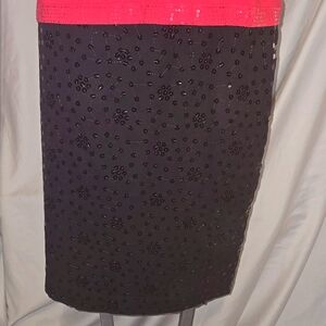 Ann Taylor Loft black sequined dressy skirt